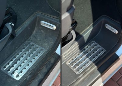 foto porovnání před a po čištění interiéru vozu VW Transporter