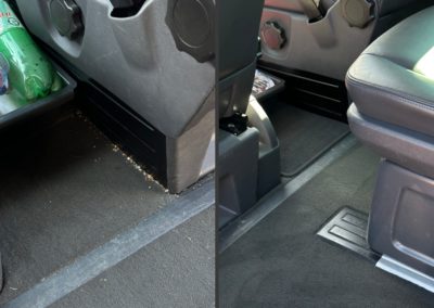 foto porovnání před a po čištění interiéru detailů vozu VW Transporter